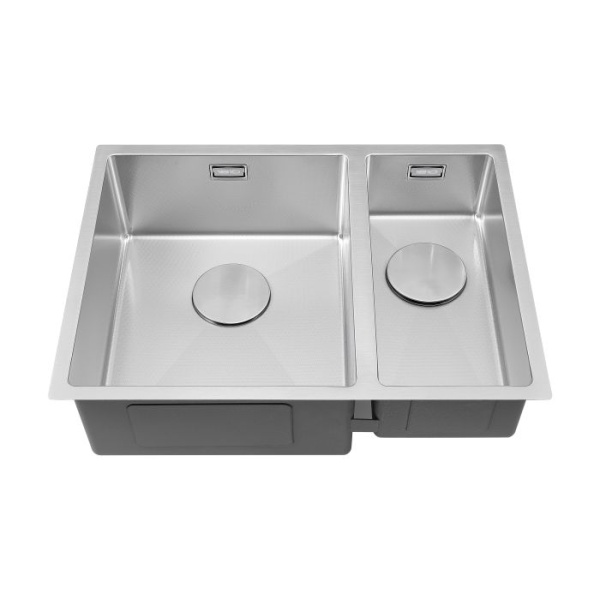 Hex Duo 340/180U Textured 1.5 Bowl Kitchen Sink  - Stainless Steel